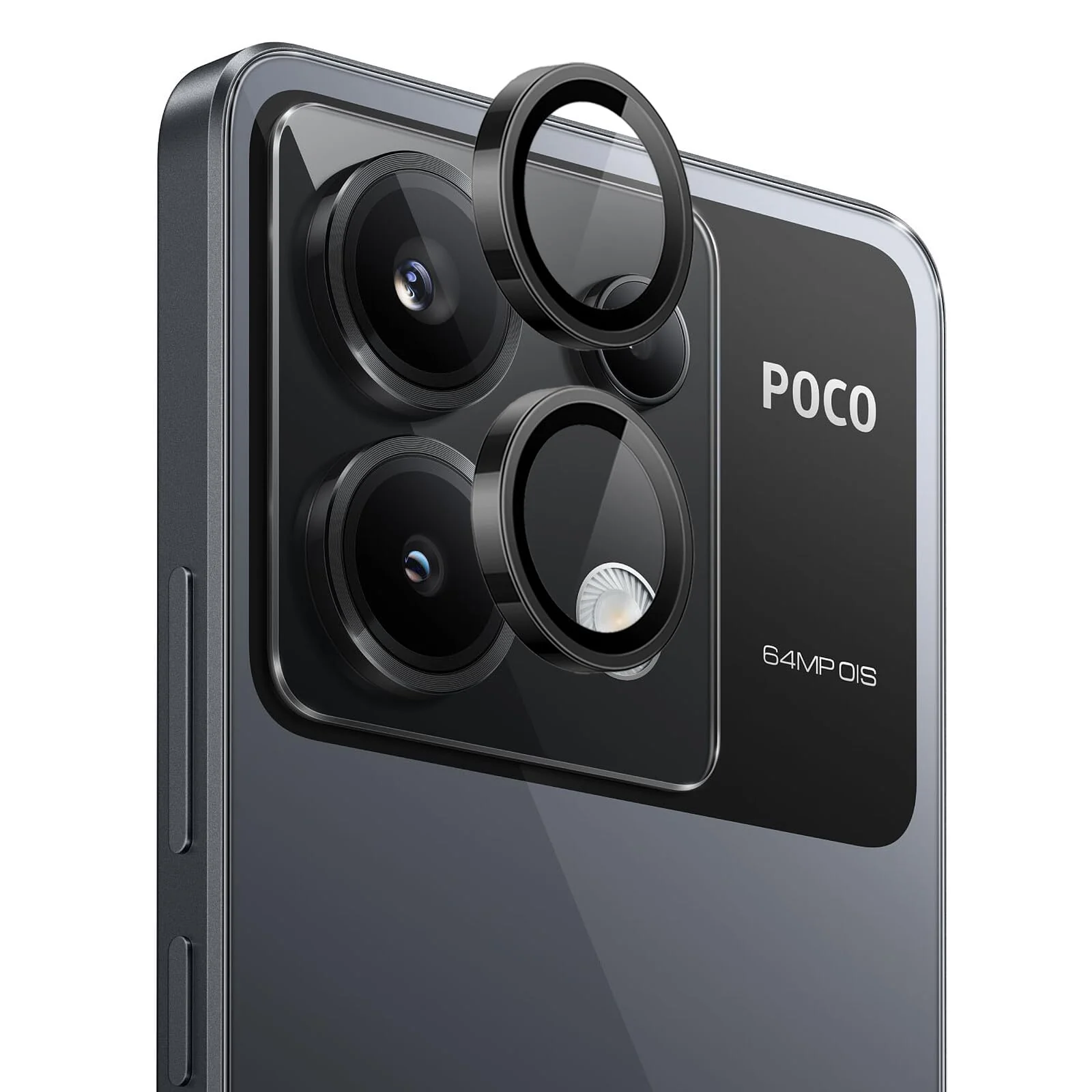 DL3 Mobilak Camera Lens Protector for Xiaomi Poco X6 / Redmi Note 13 Pro 5G, 9H Tempered Glass Metal Individual Ring Camera Cover Screen Protector, Case Friendly, Anti Scratch