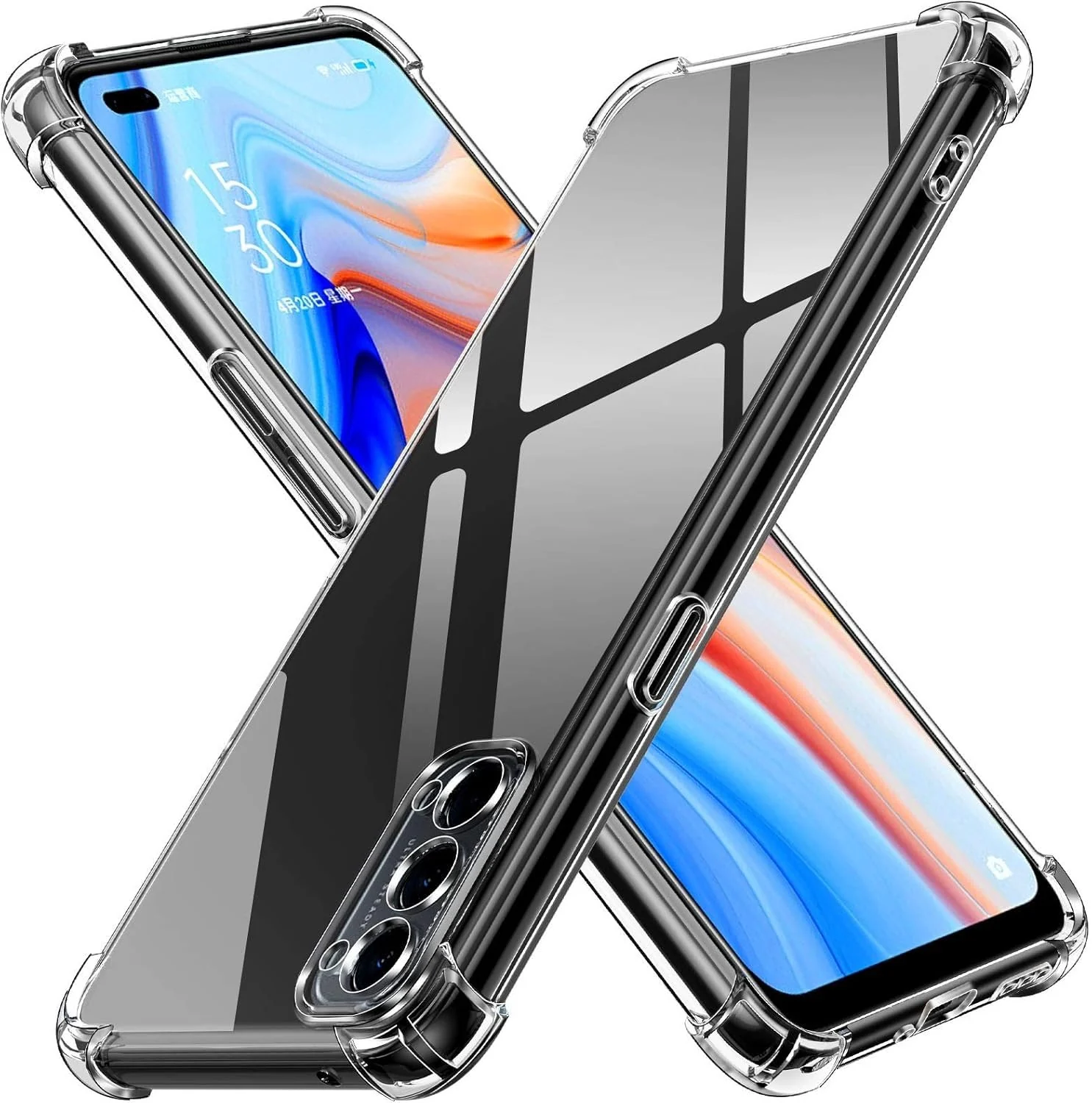 DL3 Mobilak Clear TPU Protective Case for OPPO Reno4 with Camera Protection and Shockproof Design - Clear