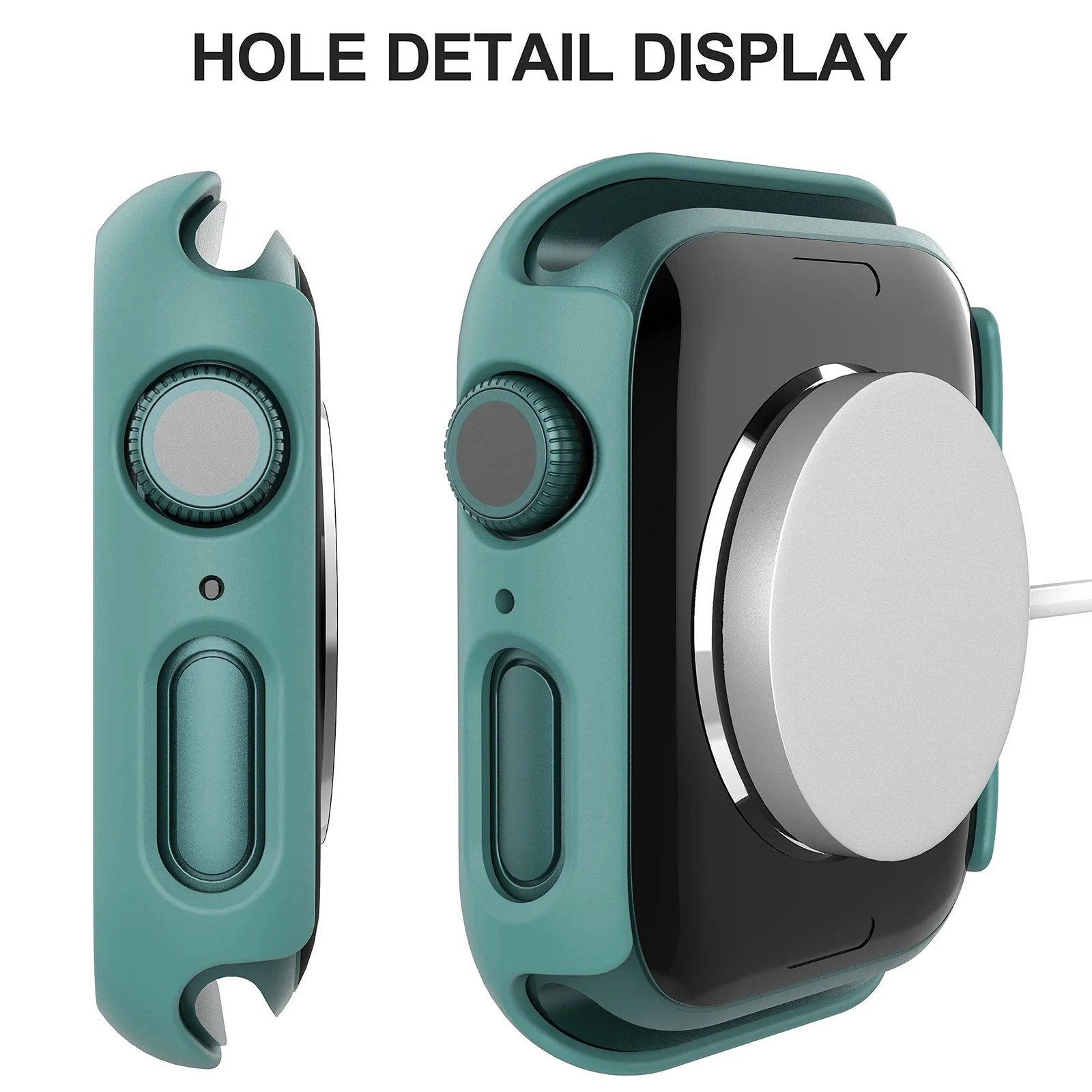DL3 Mobilak Hard Case Designed for Apple Watch Series 9/8/7 45mm, Built-in 9H [HD Clear] Tempered Glass Screen Protector, [Full Protection] Slim Cover for iWatchSeries 9/8/7 45mm - Pine Green