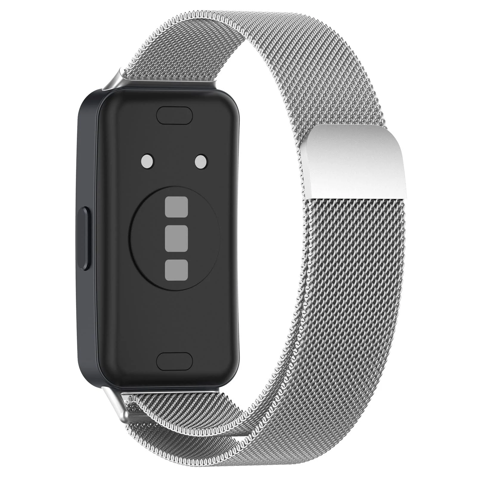 DL3 Mobilak Replacement Band for Huawei Band 8 Replacement Strap Magnetic Metal Stainless Steel Replacement Strap for Men and Women Huawei Band 8 - Silver
