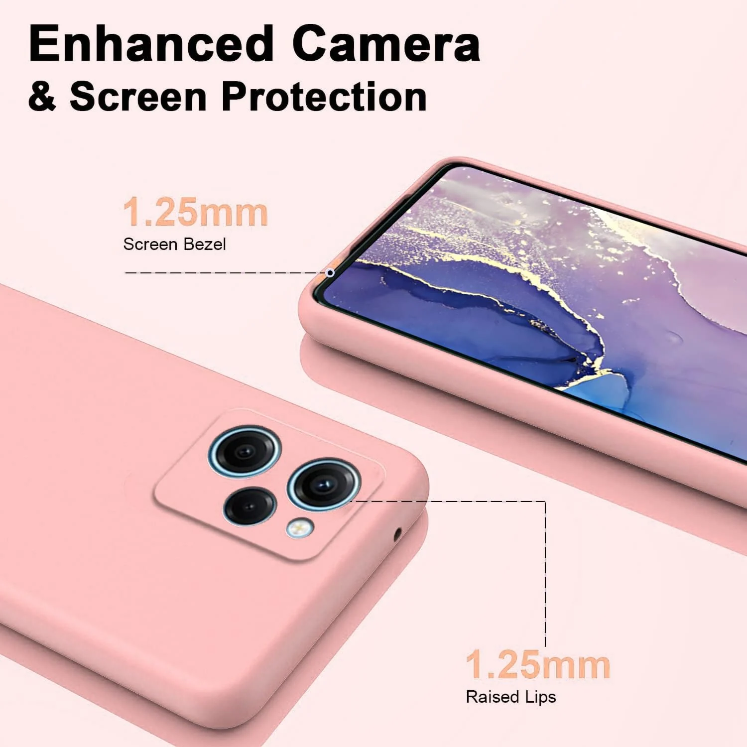 DL3 Mobilak Soft Silicone Protective Case for POCO X5 Pro 5G with Microfiber Lining and Shockproof Design - Pink Sand