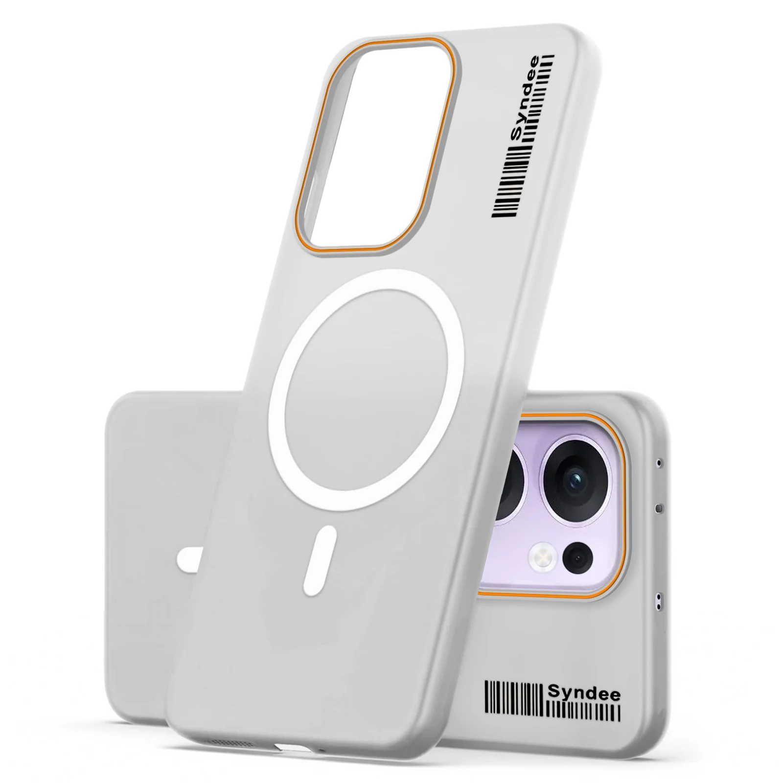 DL3 Mobilak Matte MagSafe-Compatible Magnetic Case for OPPO Reno 13F with Camera Protection and Ring Holder - Clear