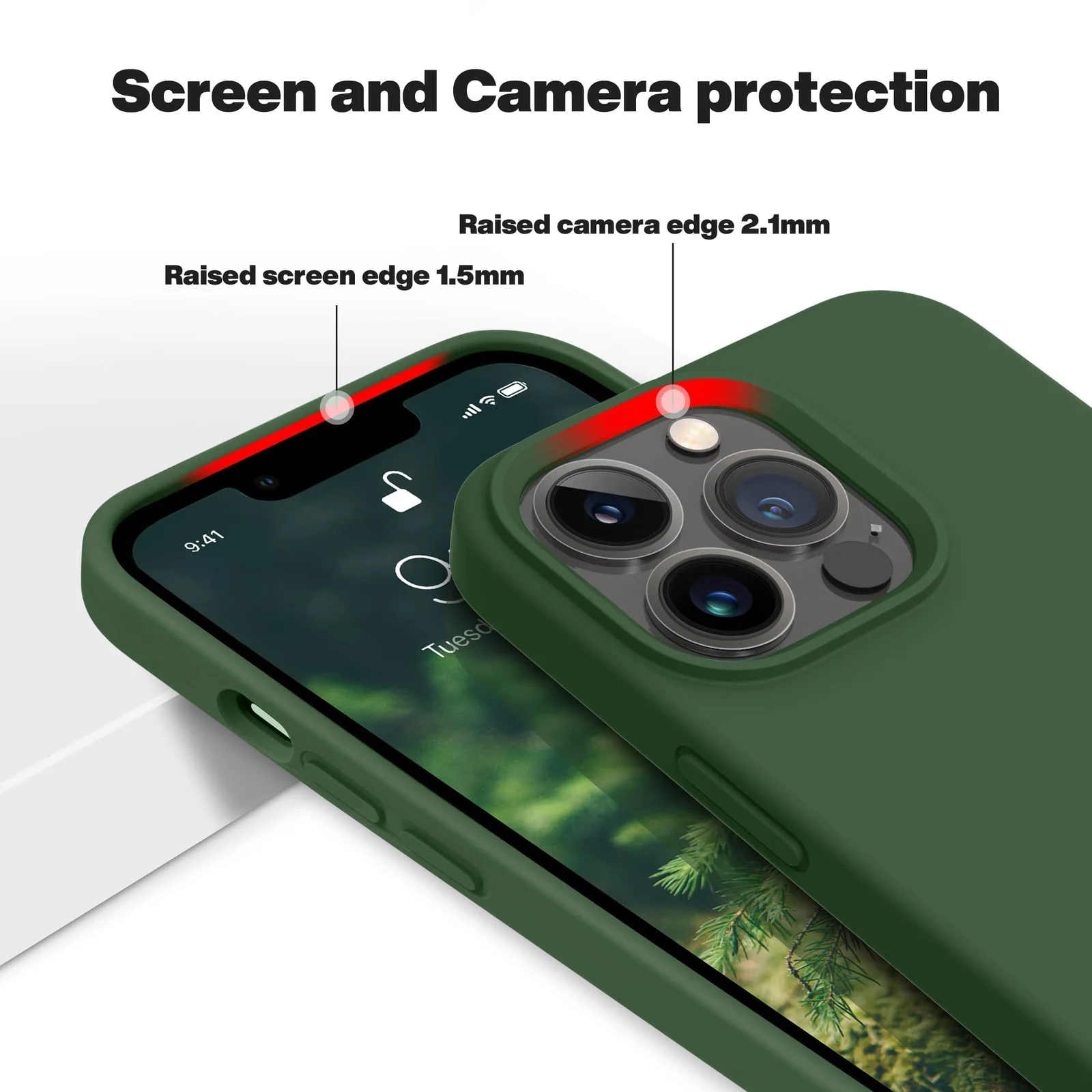 DL3 Mobilak Liquid Silicone Protective Case with Soft Microfiber Lining for iPhone 12 Pro Max (6.7 Inch) - Clover