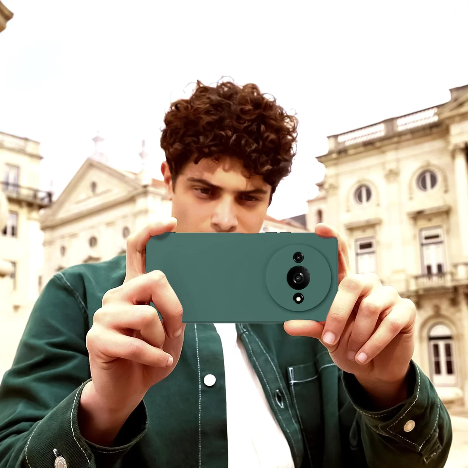 DL3 Mobilak Liquid Silicone Case for Xiaomi Redmi A3, Shock-absorbing protection, Scratch-resistant surface, Soft microfiber lining - Green