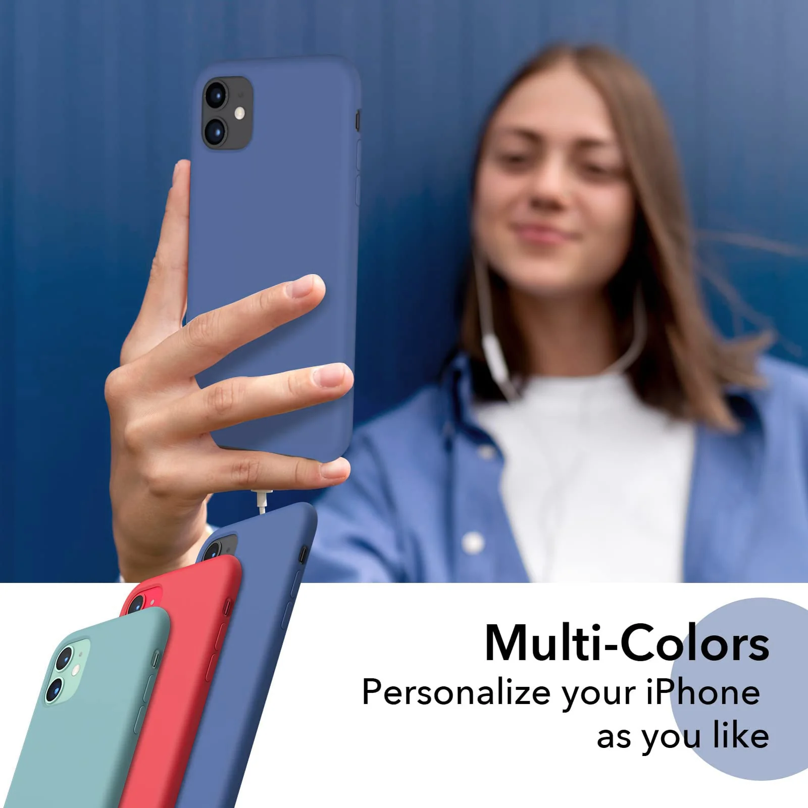 DL3 Mobilak Liquid Silicone Case for iPhone 11 (6.1 Inch), Shock-absorbing protection, Scratch-resistant surface, Soft microfiber lining - A.Royal Blue