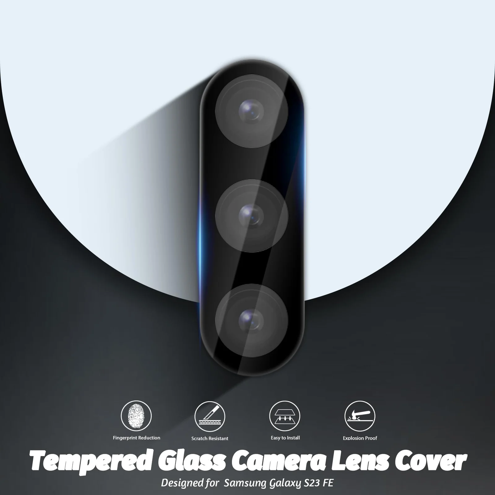 DL3 Mobilak Samsung Galaxy S23 FE 6.4-Inch Camera Lens Protector Tempered Glass Screen Protector HD [Full Coverage][Anti-Scratch] Drop Protection Ultra Clear/Thin Lens Protector Case - Black