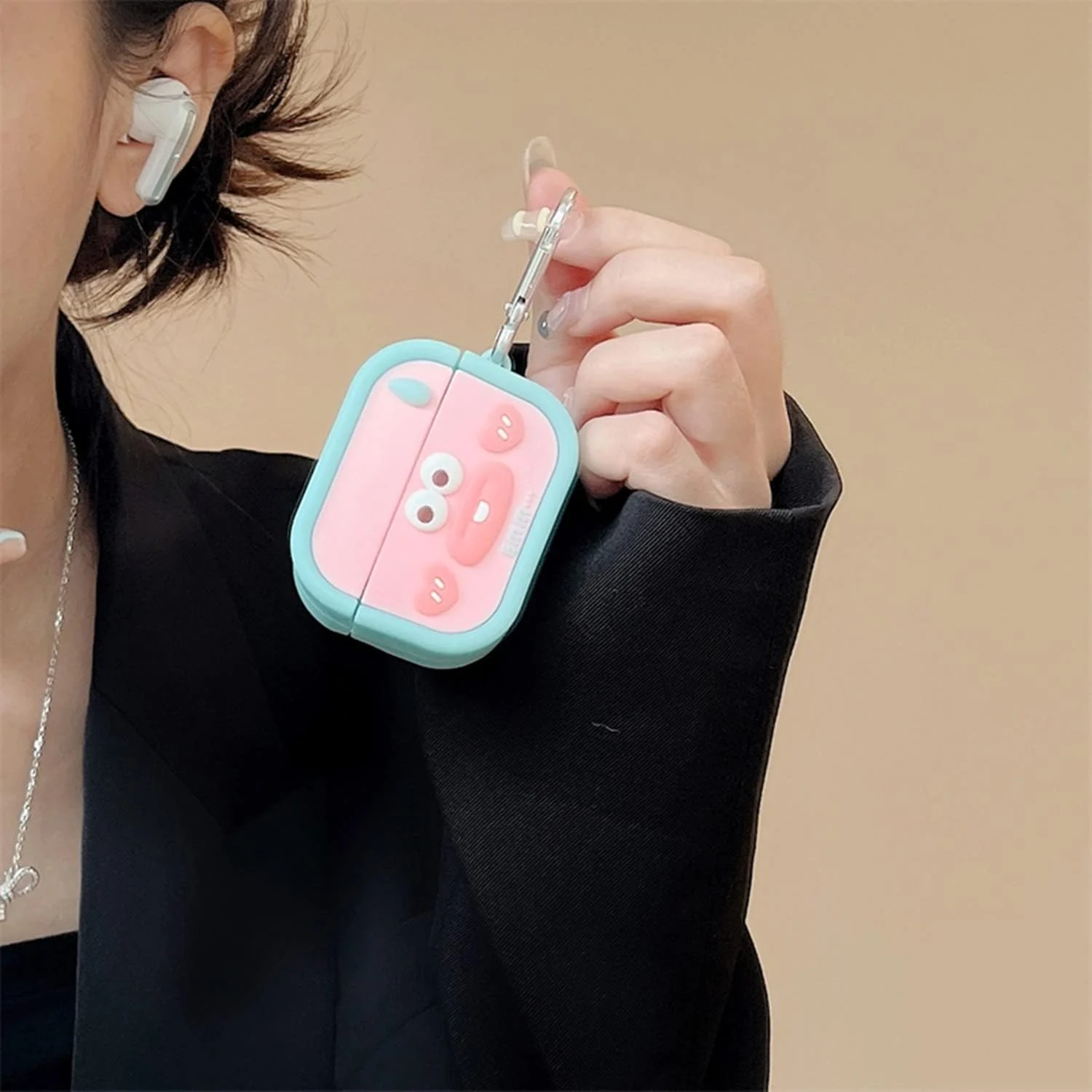 DL3 Mobilak For AirPods Pro Case Soft Silicone Shockproof Cover for Apple AirPods Pro, New 3D Cute Cartoon Creative Fun Case Skin with Keychain Design for AirPods Pro Charging Case 2019 - Style 16
