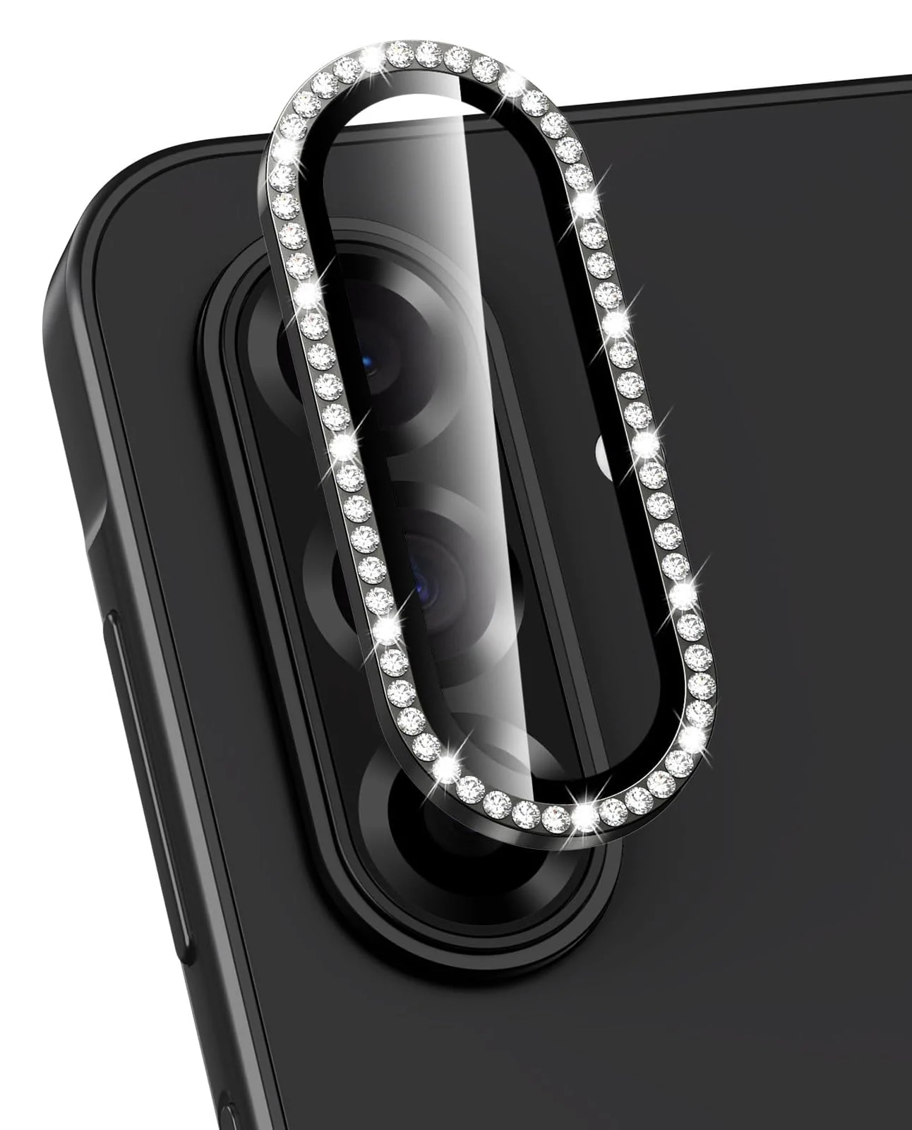 DL3 Mobilak Camera Lens Protector for Samsung Galaxy A56 / A36 / A26 Accessories, 9H Tempered Glass Metal Individual Ring Camera Cover Screen Protector, Case Friendly, Anti Scratch - Diamond Black