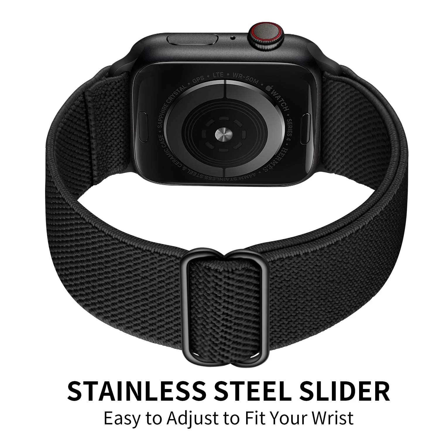 DL3 MOBILAK Nylon Solo Loop Stretchy Straps For Apple Watch Band 49mm 45mm 44mm 42mm 41mm 40mm 38mm, Elastic Wristbands for Series 8 Ultra 7 6 5 4 3 2 1 Se (42MM/44MM/45MM/49MM) - Black