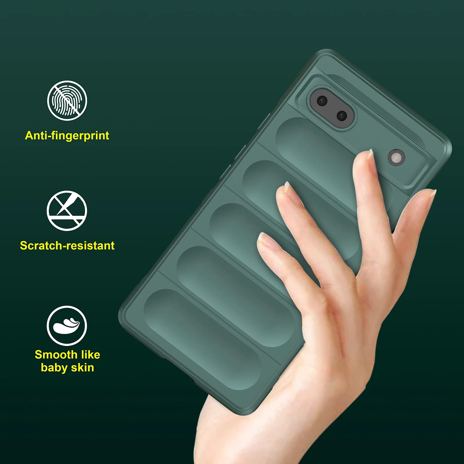DL3 Mobilak Rugged Protective Case for Google Pixel 6A, Camera protection, Shock-absorbing protection, Non-slip grip - Green