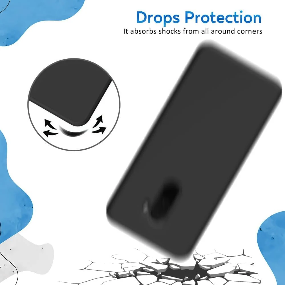 DL3 Mobilak Liquid Silicone Case for Xiaomi Poco F1, Shock-absorbing protection, Scratch-resistant surface, Soft microfiber lining - Black