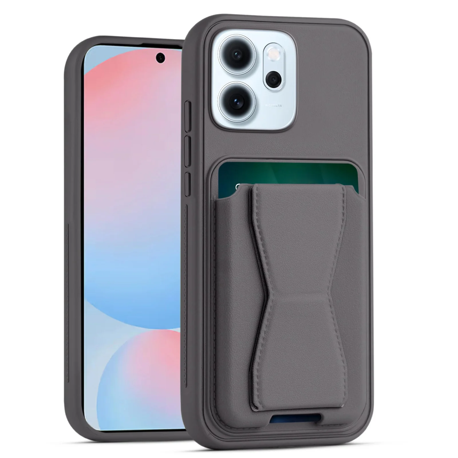 DL3 Mobilak Leather Wallet Case with Card Slot for OPPO Reno 14F / OPPO Reno14 FS with Camera Protection and Shockproof Design - Lavender Purple