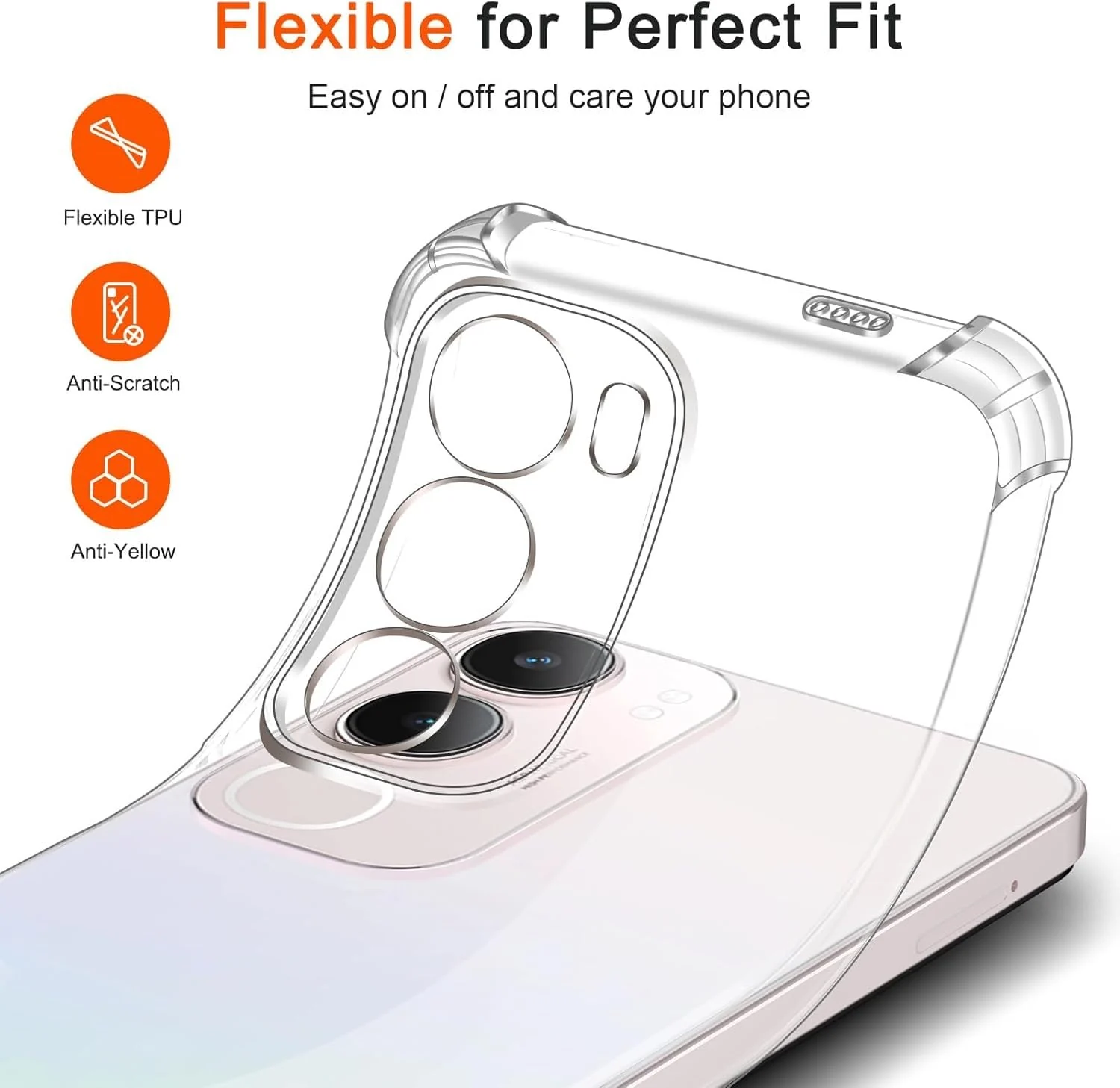DL3 Mobilak Case Compatible with vivo Y29 5G / vivo Y19s 4G, Cover Silicone TPU Gorilla Anti-shock Protector Camera Shockproof Corners - Clear