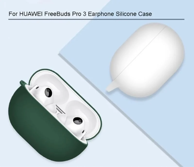 DL3 Mobilak Compatible with Huawei FreeBuds Pro 3 Case Cover, Soft Silicone Shockproof Protective Case Wireless Earbuds with Carabiner, Front LED Visible - Blue