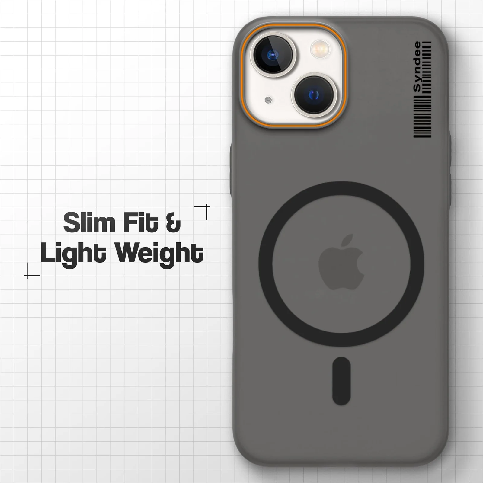 DL3 Mobilak Case Back Cover for iPhone 15 6.1 Inch, Sleek Frosted Translucent Back Only Compatible with Wireless Magnetic Accessories | Anti-Scratch Shockproof Phone Case - Black