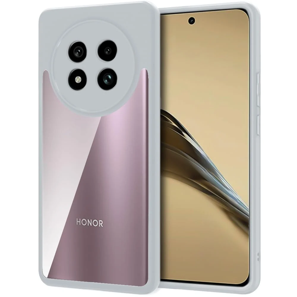 DL3 Mobilak Clear PC and TPU Protective Case for Honor X9C with Camera Protection and Military-Grade Protection - Gray