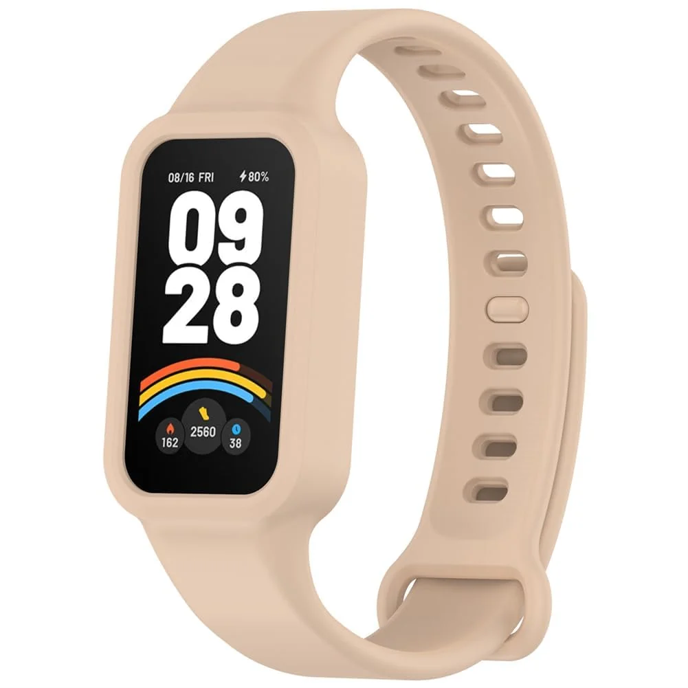 DL3 Mobilak Compatible with Xiaomi Smart Band 9 Active/Xiaomi Redmi Smart Band 3 Replacement Silicone Wrist Strap Bracelet Band Soft And Durable Watch Accessories - Spring Pink