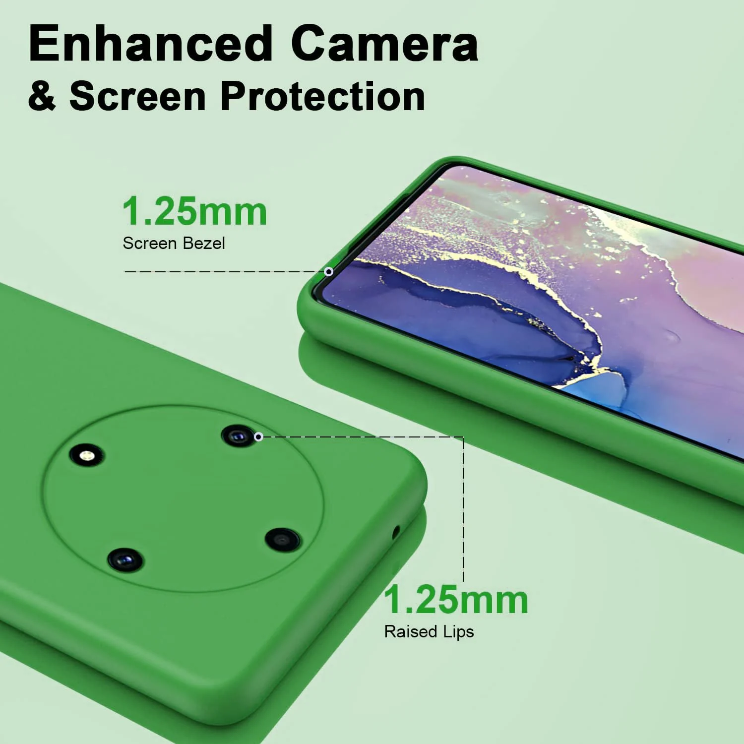 DL3 Mobilak Honor X9b Case, Soft Flexible Silicone Gel Rubber Bumper Cover, Full Body Shockproof Protective Phone Case - Green