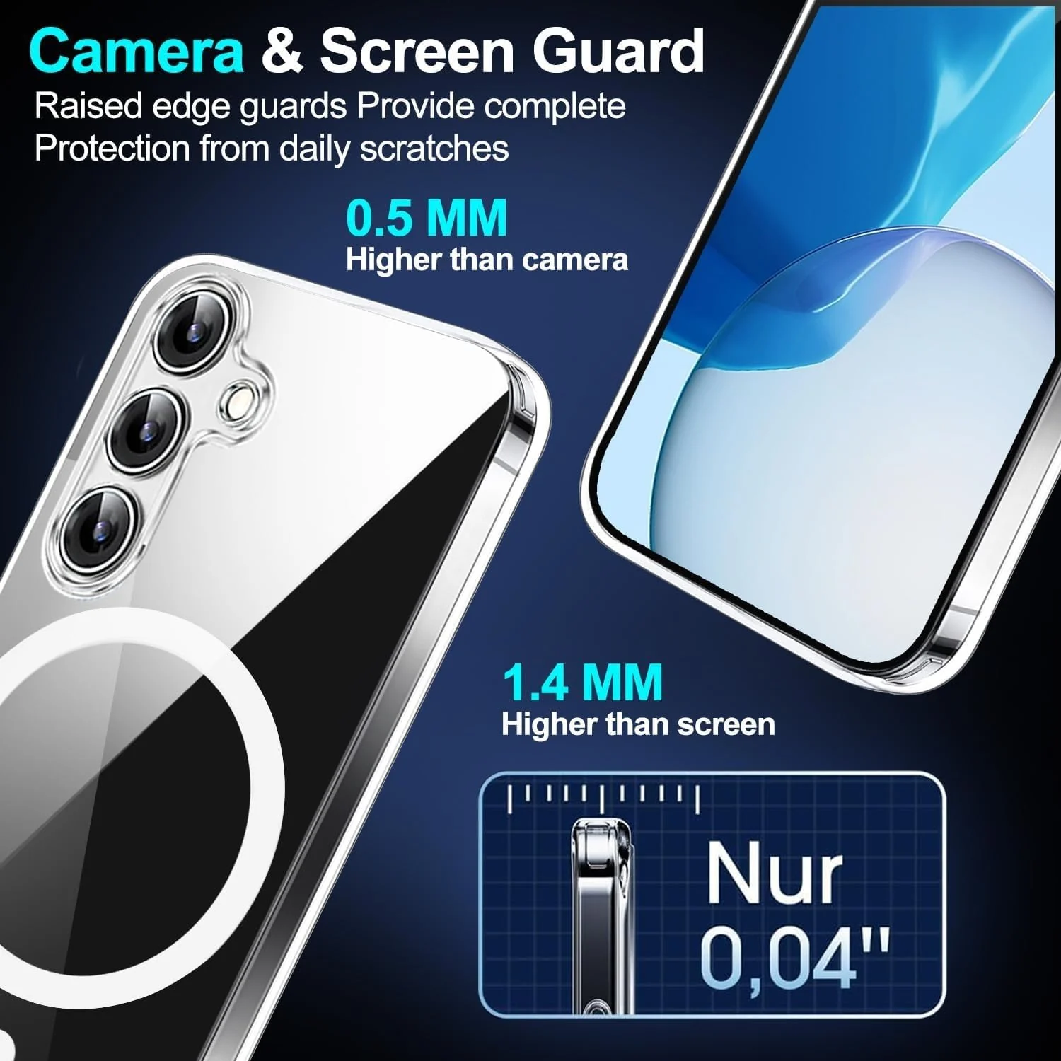 DL3 MOBILAK for Samsung Galaxy A16 5G/4G Case Clear [Compatible with MagSafe] Slim Magnetic Clear Bumper Case