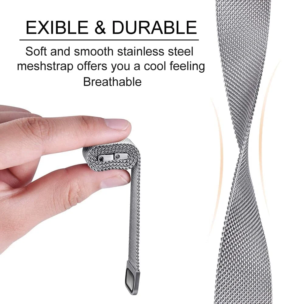 DL3 Mobilak Strap Compatible with Xiaomi Redmi Watch 3 (Not Fit Watch 3 Active), Magnetic Metal Stainless Steel Adjustable Wristbands Breathable Watch Bands for Xiaomi Redmi Watch 3 (Sliver) - Black