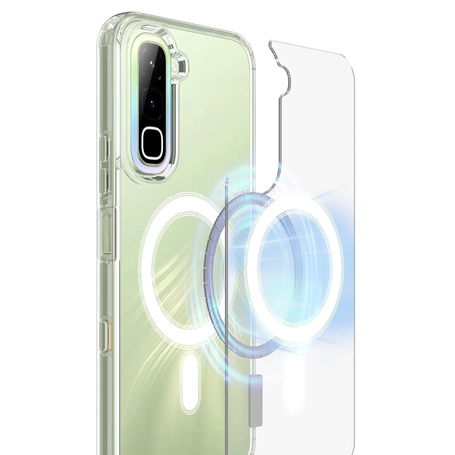 MOBIGON Slim Magnetic MagSafe-Compatible Phone Case for Infinix Hot 70, Clear