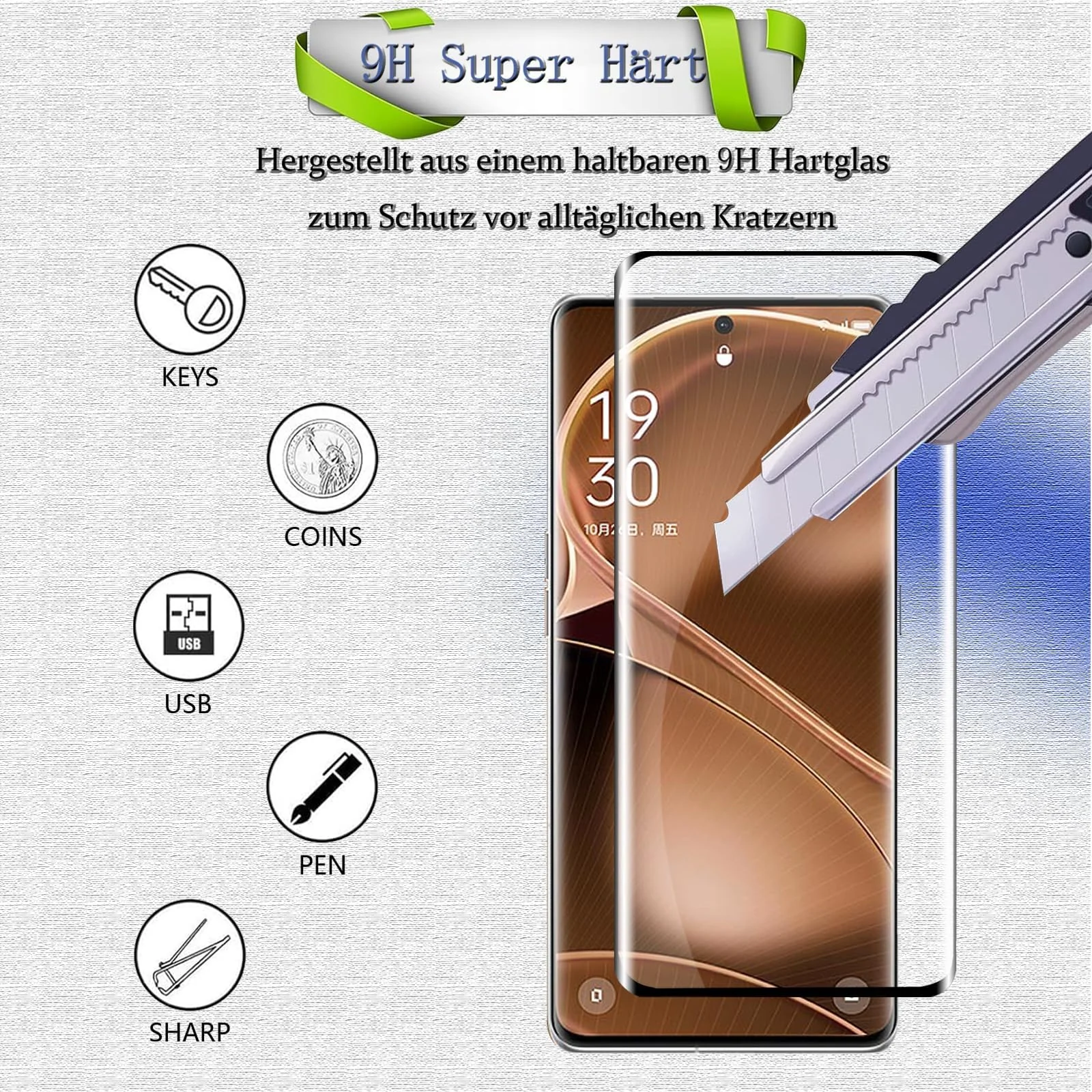 DL3 Mobilak Screen Protector for OPPO Find X6 Pro, Tempered Glass Screen Saver Premium HD Protective, Scratch Resistant, NO-Bubble, 9H Hardness, Full Coverage Film - Clear