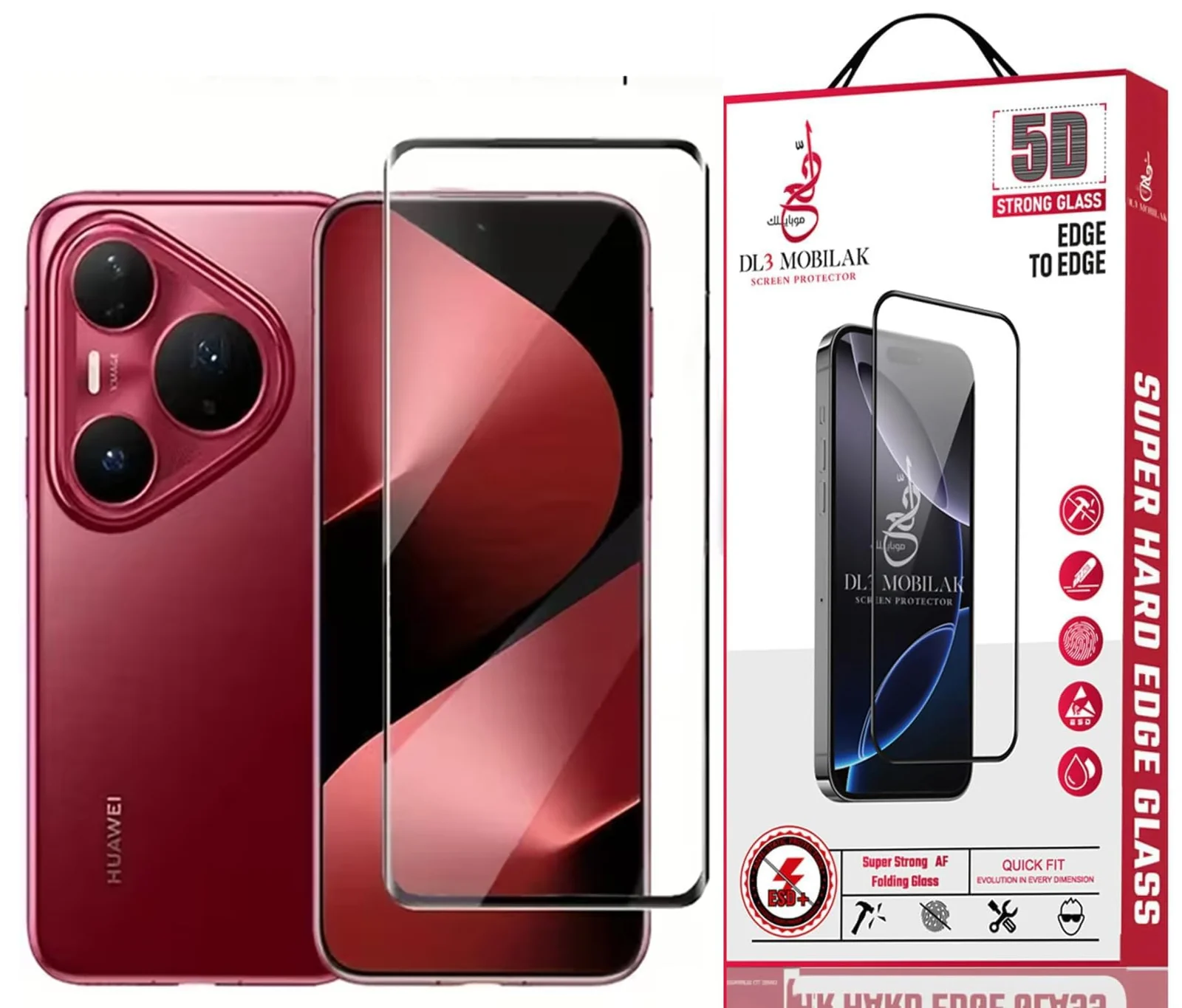 DL3 Mobilak Screen Protector for Huawei Pura 80 Pro, Tempered Glass Screen Saver Premium HD Protective, Scratch Resistant, NO-Bubble, 9H Hardness, Full Coverage Film - Clear