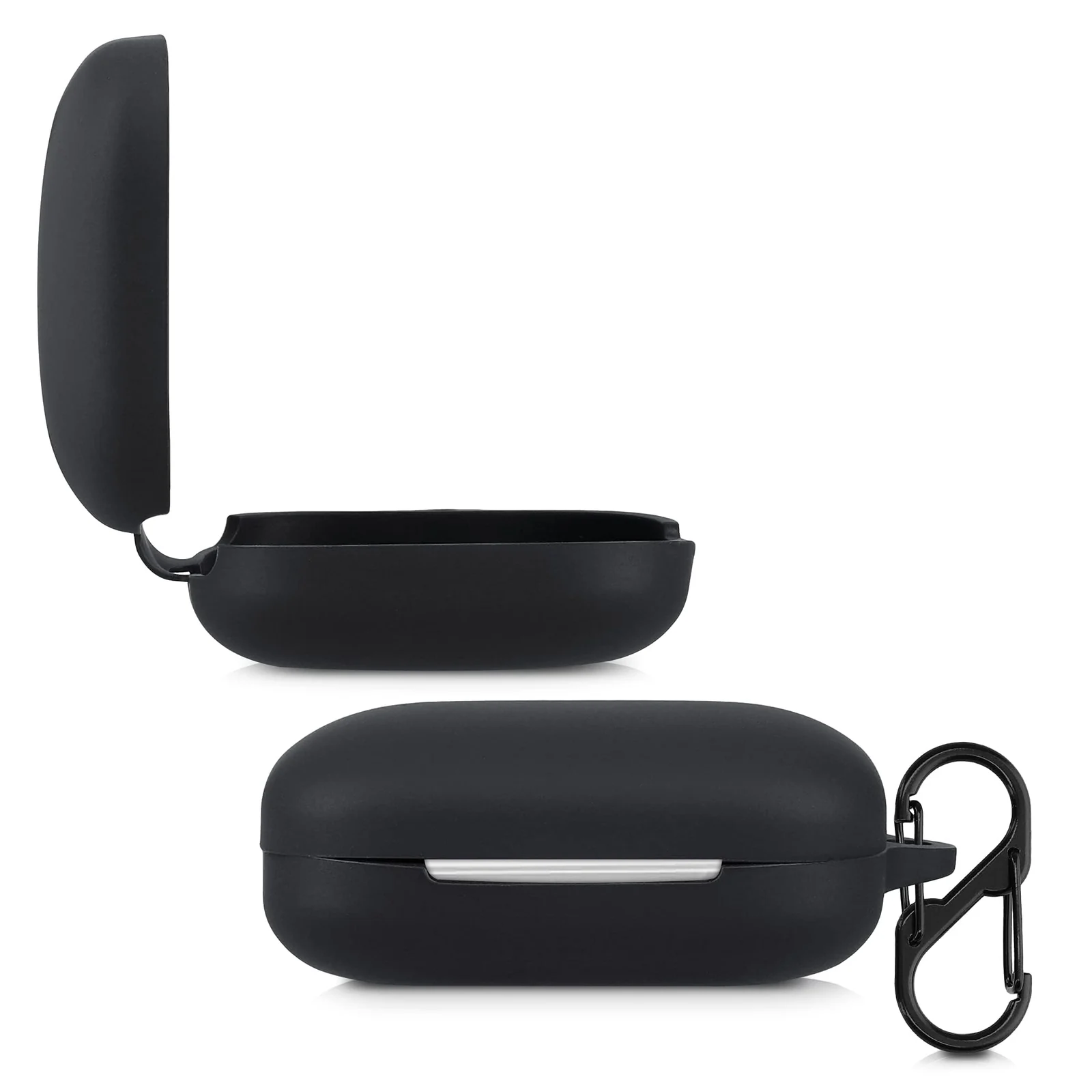 DL3 Mobilak Silicone Case Compatible with OnePlus Buds Pro Earbuds, Soft Silicone Protective Case Cover, Shockproof Sleeve with Carabiner - Black