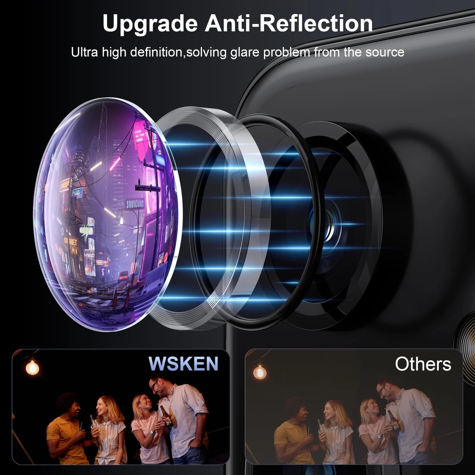 DL3 Mobilak Camera Lens Protector For Samsung Galaxy A14 / Galaxy A24 / Galaxy A34 Camera Lens Film Metal Ring Ultra HD, 9H Hardness, Scratch Resistance Camera Lens Protective Film - Clear