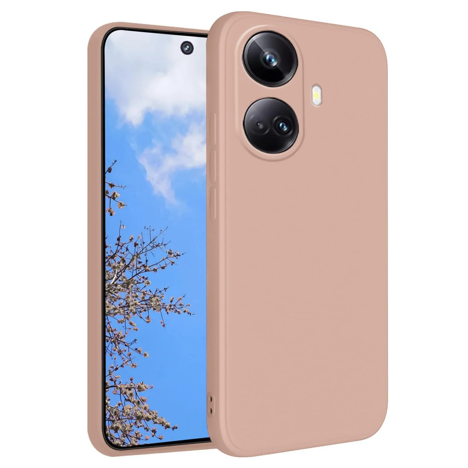 DL3 Mobilak Silicone Protective Case for realme 10 pro plus, Shock-absorbing protection, Scratch-resistant surface, Soft microfiber lining - Light Orange