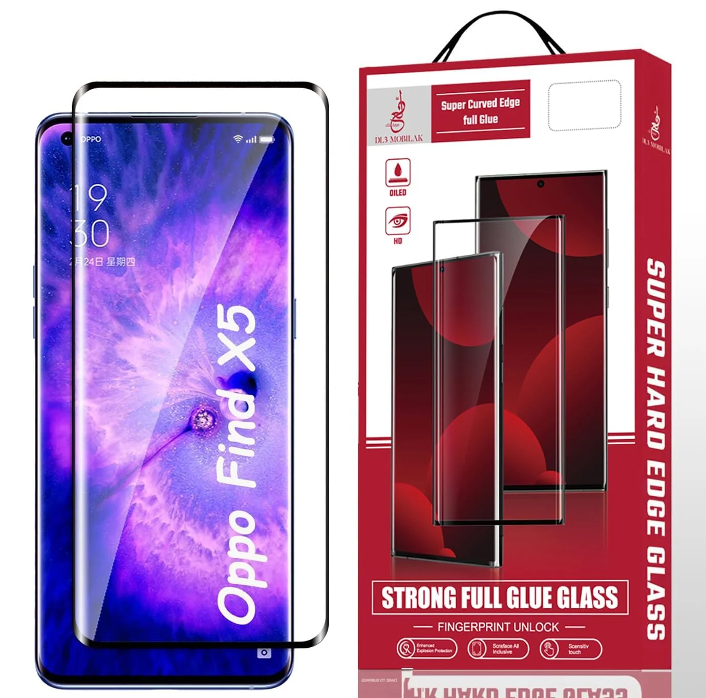DL3 Mobilak Screen Protector for OPPO Find X5 5G, Tempered Glass Screen Saver Premium HD Protective, Scratch Resistant, NO-Bubble, 9H Hardness, Full Coverage Film For OPPO Find X5 5G - Clear