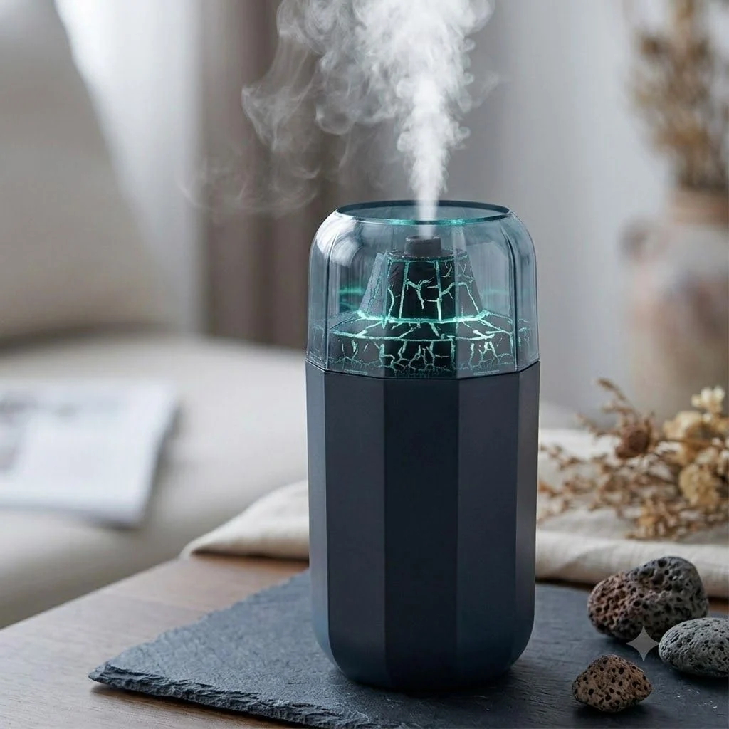 MOBIGON Volcano Mist 350 ml Aroma Diffuser and Humidifier, Black