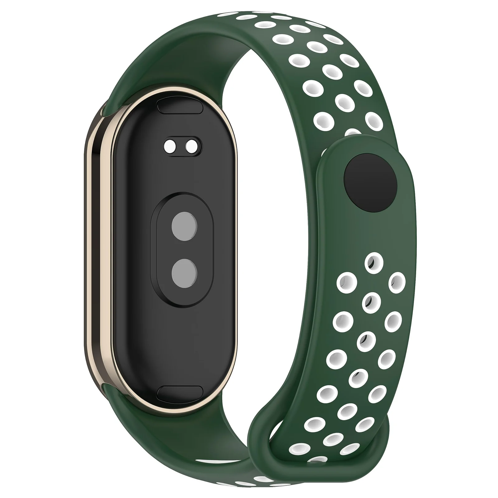DL3 Mobilak Strap for Xiaomi Mi Band 9 / Mi Band 8, Breathable Sport Silicone Watch Band Strap, Replacement Bracelet Wristband Wrist Strap for Xiaomi Smart Band 9/Xiaomi Smart Band 8 Watch Accessories - Green White