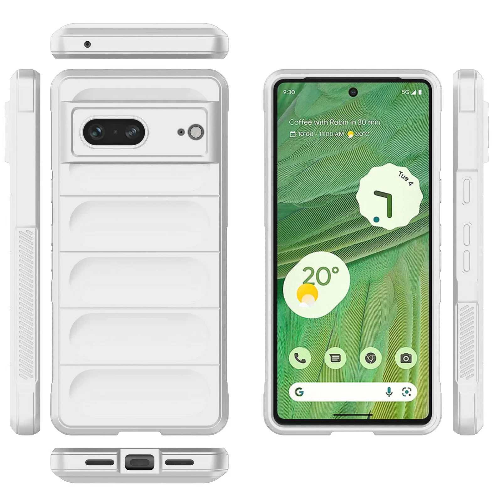 DL3 Mobilak Flexible Silicone and TPU Protective Case with Camera Protection for Google Pixel 7 - White
