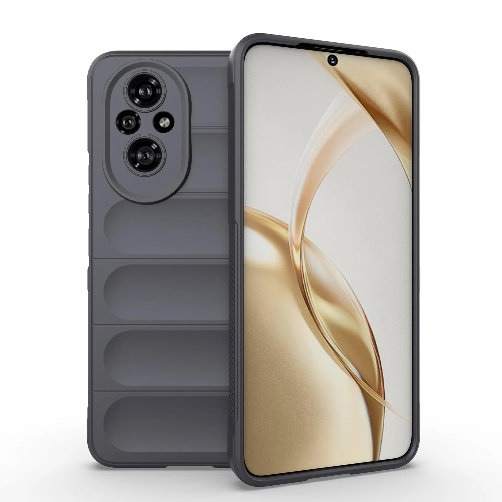 DL3 Mobilak Silicone Case for Honor 200 Pro 5G Heavy Duty Protective [Slim Fit] Shockproof Soft Flexible Protective Design Shock-Absorption TPU Cover With Camera Protection - Dark Gray