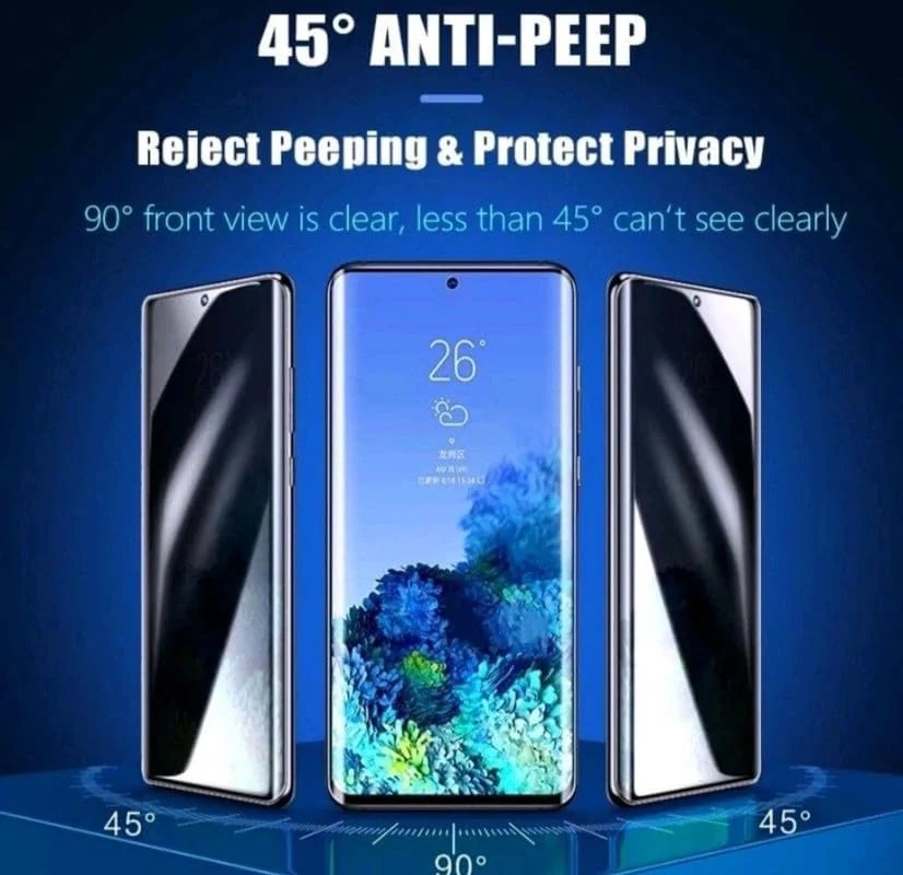 DL3 Mobilak Screen Protector for Honor X9b UV Glass Fingerprint Reader Support 3D Curved Anti-Spy Tempered Glass Screen Protector - Privacy