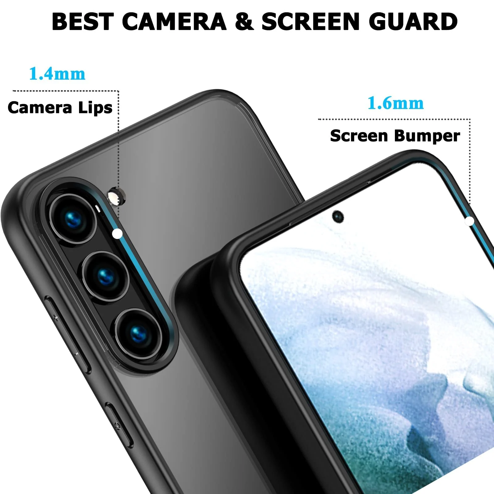 DL3 Mobilak Compatible Clear Samsung Galaxy S23+ Plus Case, Shockproof Hard PC + Soft Silicone [Not Yellowing] Transparent Protective Slim Case for Samsung S23 Plus 5G Case Clear Men Women - Black