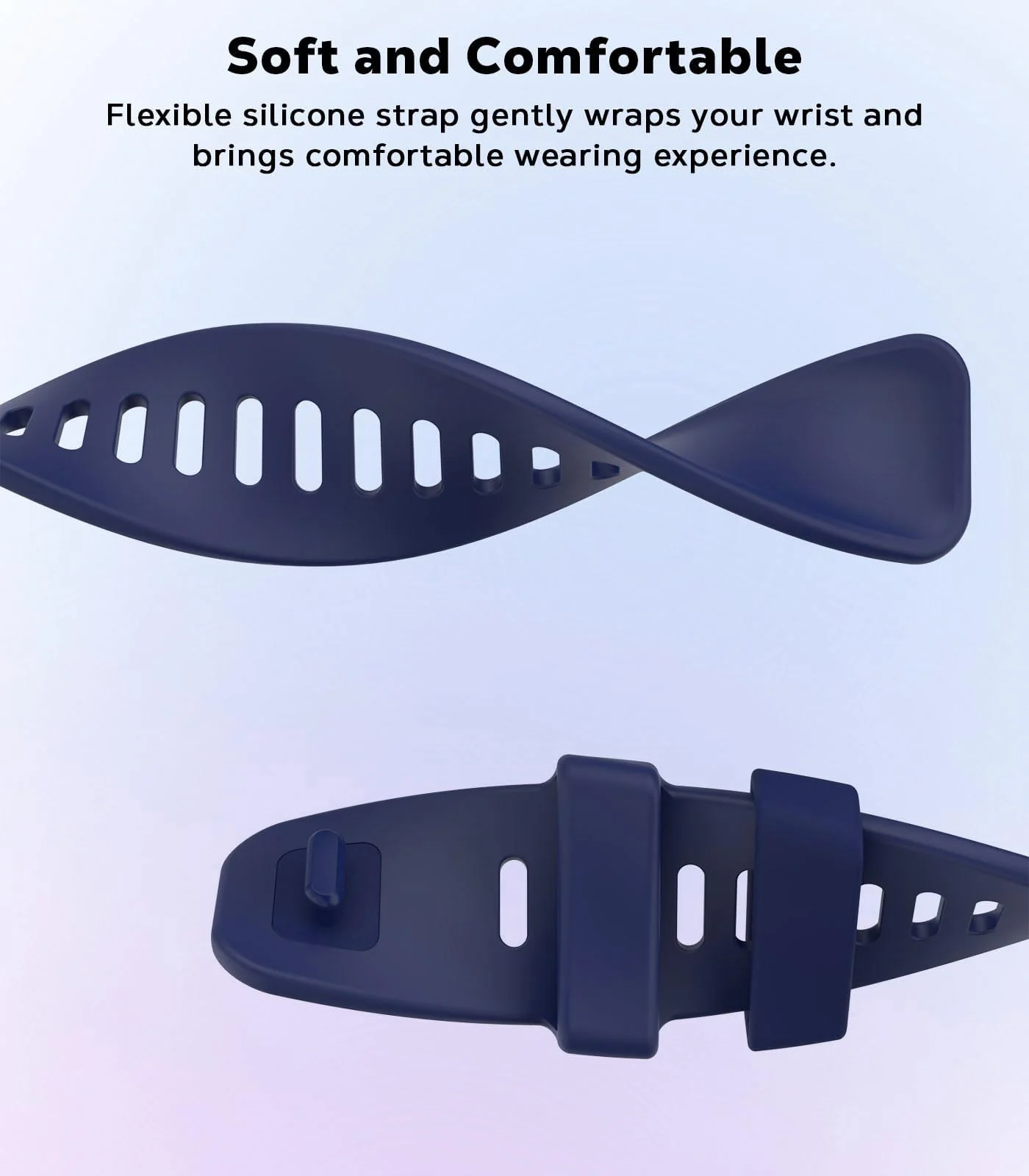 DL3 Mobilak Strap Compatible with Redmi Watch 4 / Redmi Watch 5 / Xiaomi Smart Band 8 Pro/Xiaomi Smart Band 9 Pro, Women Men Bracelet, Adjustable Replacement Armband Silicone Strap - Dark Blue