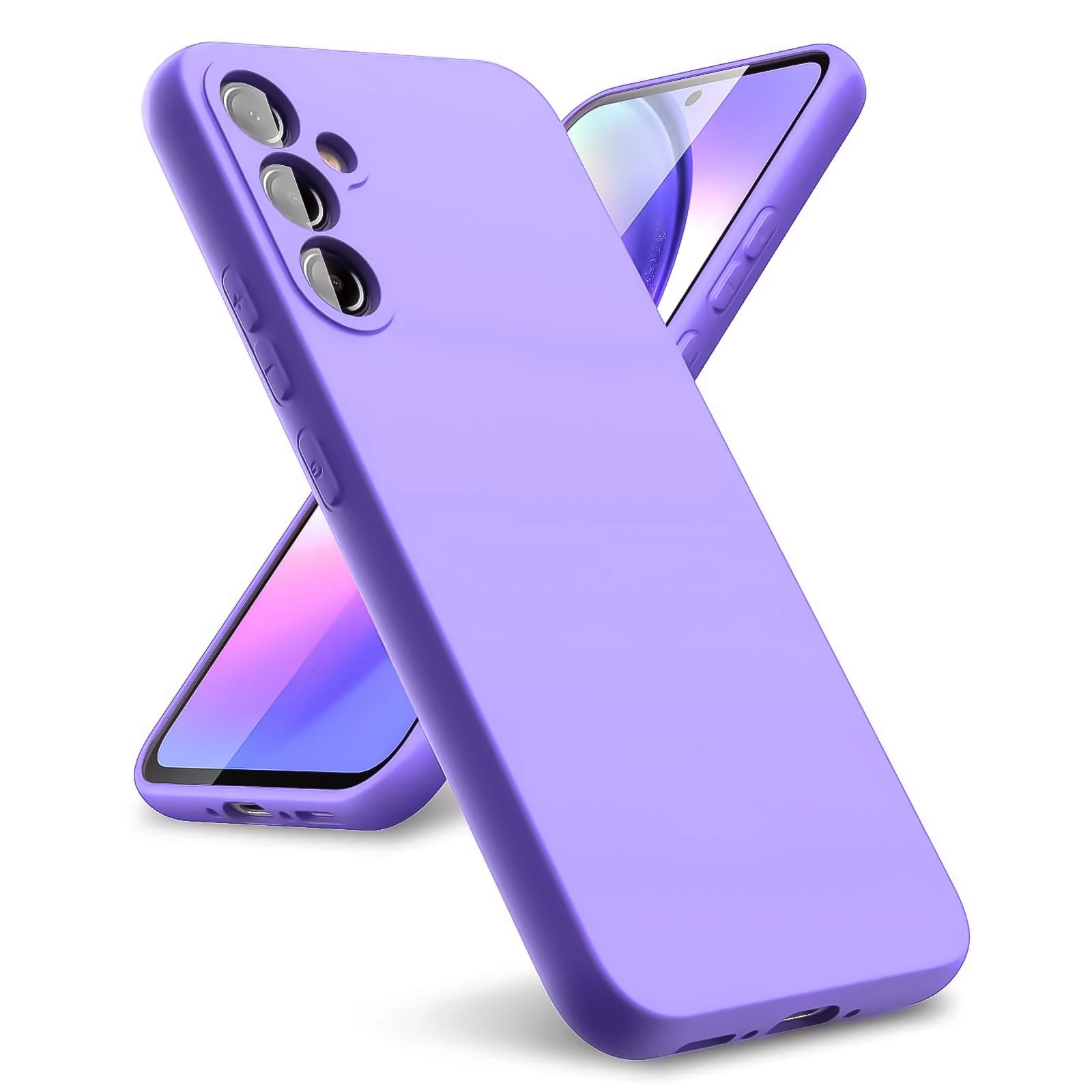DL3 Mobilak Samsung Galaxy A24 4G Case, Soft Flexible Silicone Gel Rubber Bumper Cover, Full Body Shockproof Protective Phone Case - Light Purple
