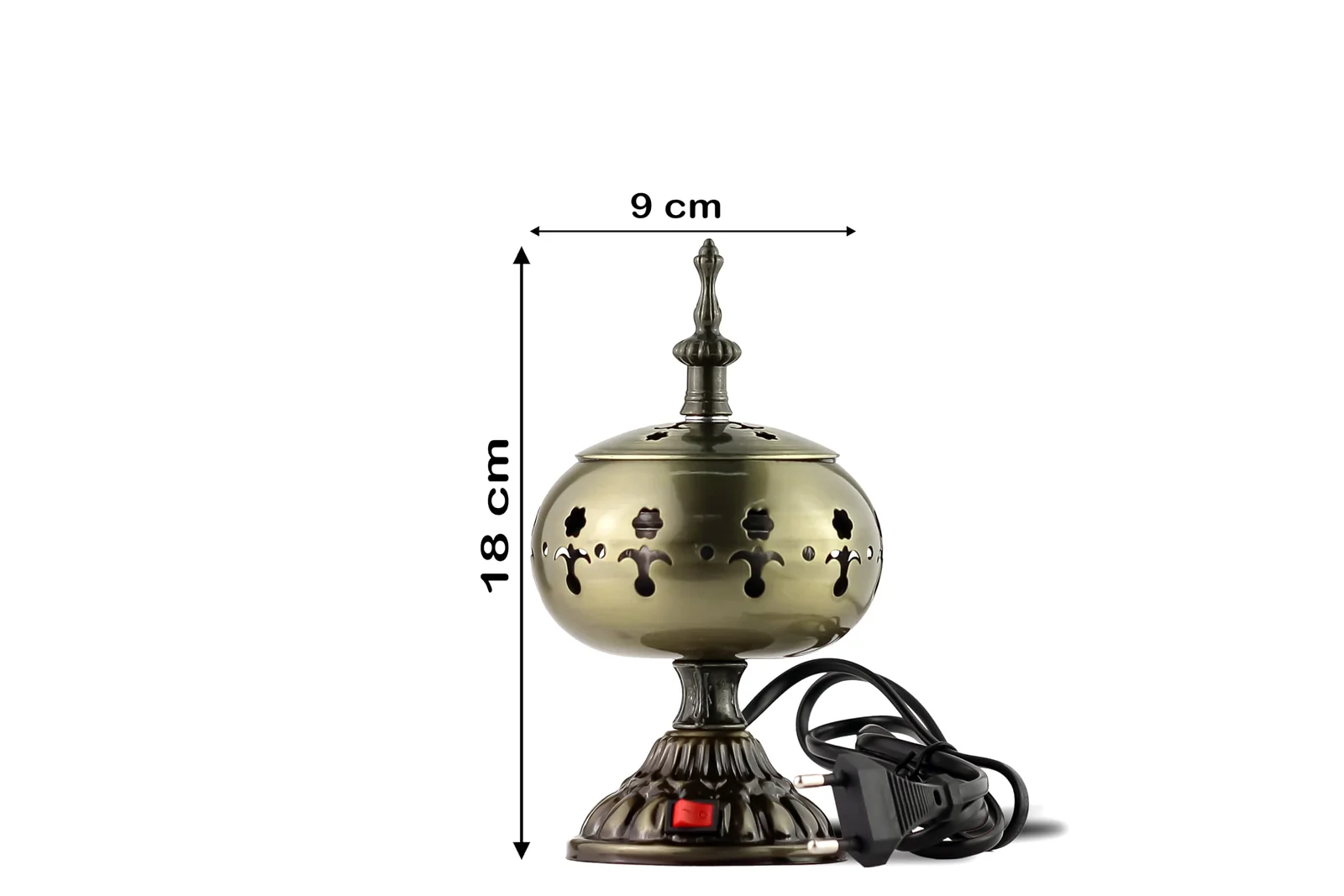 Mobigon Arabian Electric Incense Burners metal Vintage Arabic Burner, Middle Eastern Incense Holder- Electric Incense Burner Bakhoor Suitable For Arabian Oud, Home, Hotel Decor - V. Bronze