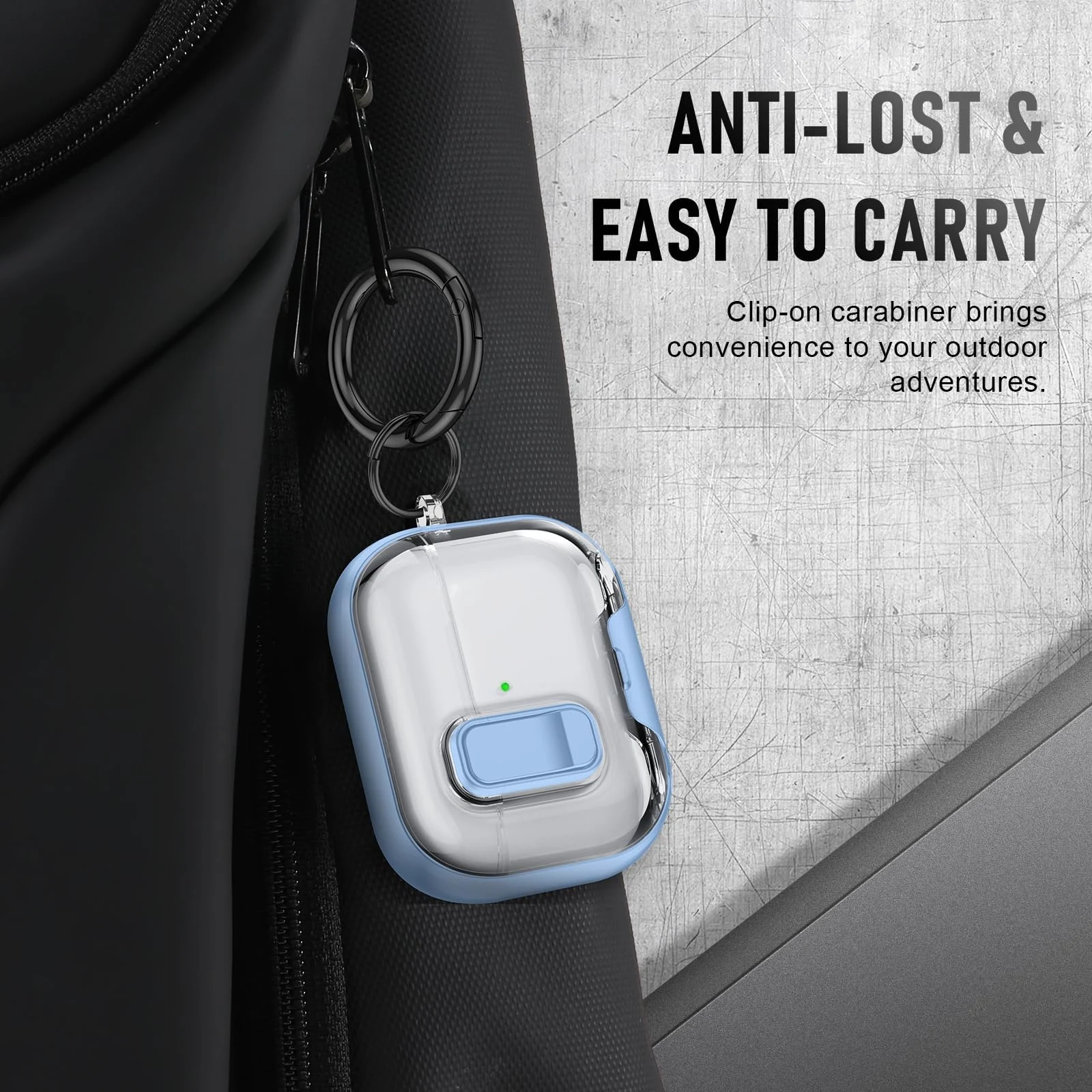 DL3 Mobilak Case for Airpod Pro Case Cover with Lock, Compatible with AirPods Pro 2nd Generation/1st Generation (2023/2022/2019), Shockproof Cover for AirPods Pro 2 Case Men Women - Clear Blue