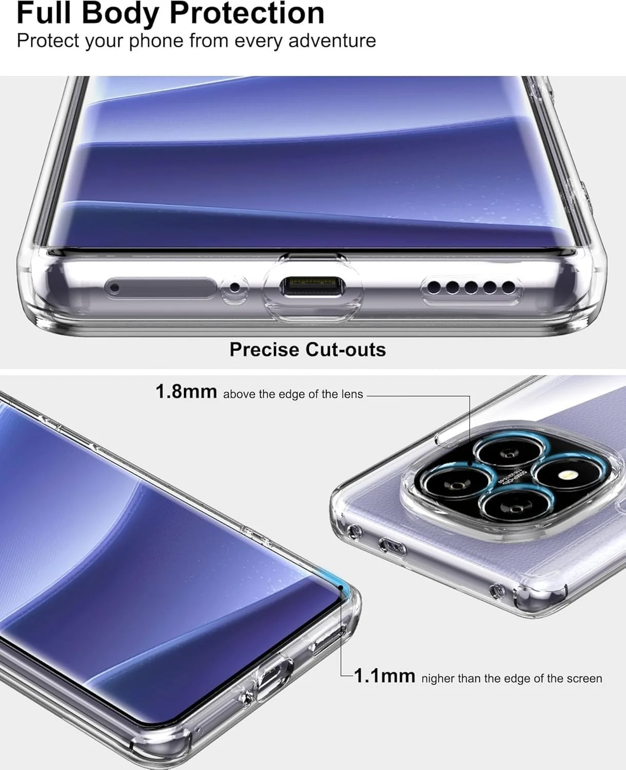 DL3 Mobilak Protective Case Compatible with Xiaomi Redmi Note 14 Pro+ Plus 5G (Not for Redmi Note 14 Pro 5G) Cover, Mobile Phone Case Thin Soft Silicone Anti-Yellow Protective Case - Clear