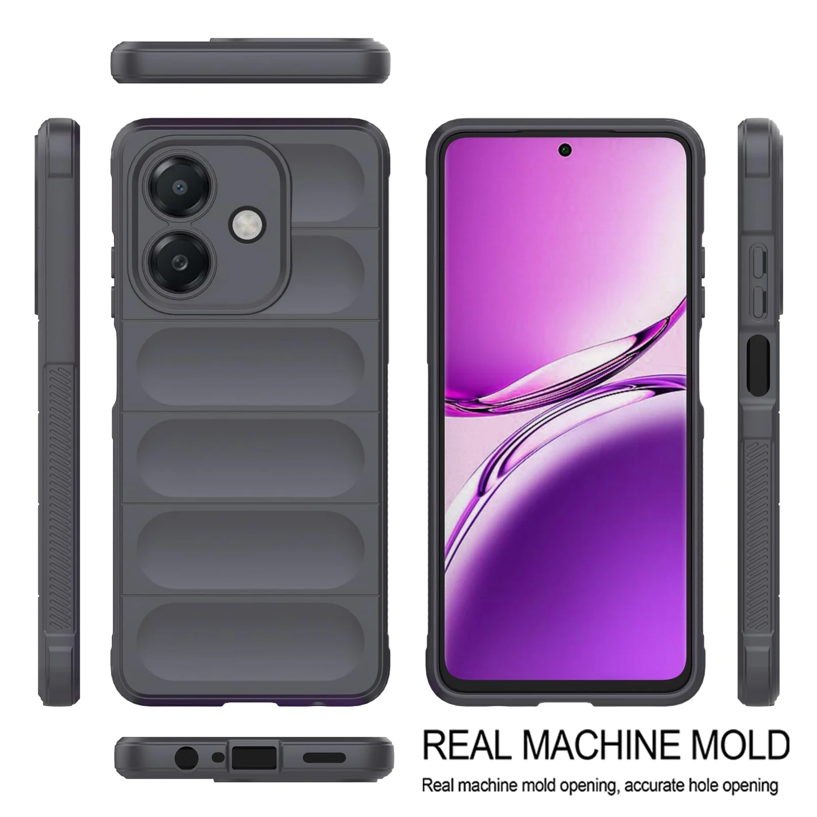 DL3 Mobilak Flexible Silicone and TPU Protective Case with Camera Protection for OPPO A3 / OPPO A3x / A40 - Dark Gray