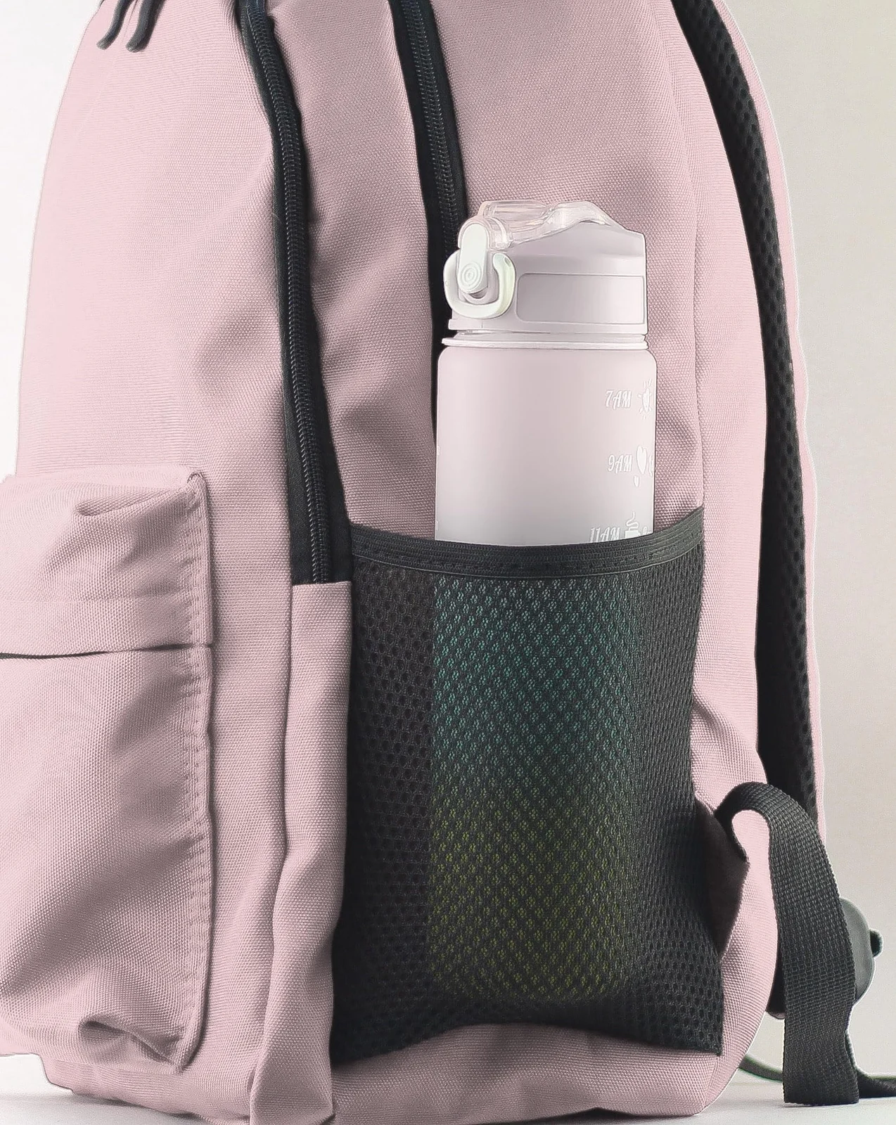 Mobigon Backpack for Student, School Bag, Large Capacity Backpack, Aesthetic Bookbag, Fashion Simple Casual Daypacks for Men Women, For School Shopping Travel Sports Vacation - Pink Sand