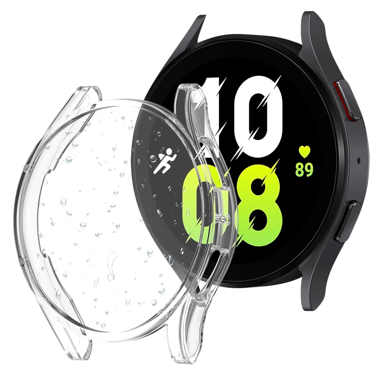 DL3 Mobilak Case Compatible with Samsung Galaxy Watch 4 44mm 2021 & Watch 5 44mm 2022 Case All-Around Screen Protector Watch Soft TPU Shockproof Cover Slim Guard Thin Bumper Protector - Clear