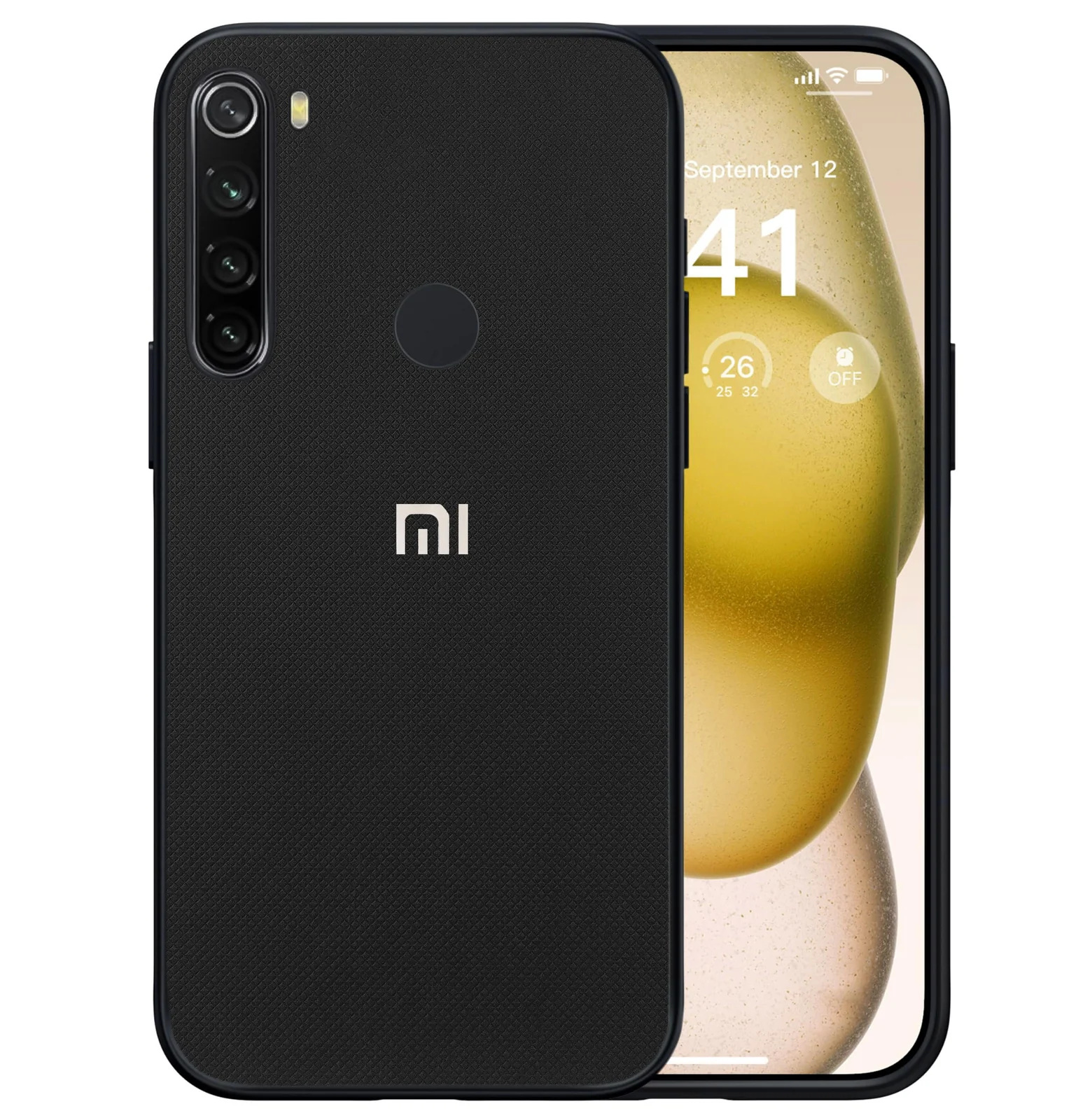 Dl3 Mobilak Compatible with Xiaomi Redmi Note 8 (2019/2021) Case Dual Layer Heavy Duty Cell Phone Protective Cover Shockproof Rugged with Non-Slip Textured - Black
