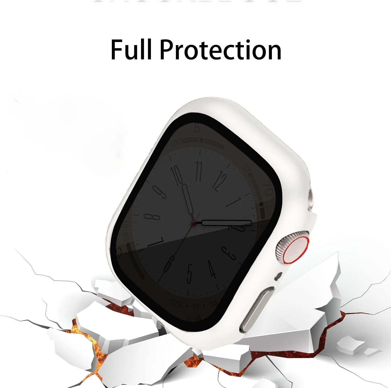 DL3 Mobilak Privacy Case for Apple Watch Series SE/ 4/5/6 44mm Screen Protector, Anti-Spy Tempered Glass Film Apple Watch Cover Hard PC Case Bumper for iWatch 44 mm Series 6/5/4/SE/SE2 - White