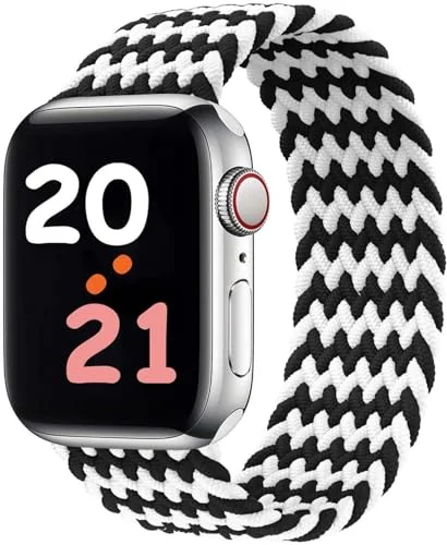 Medium — DL3 Mobilak Braided Solo Loop Band For Apple Watch Band 49mm 45mm 44mm 42mm, Replacement Wristband Nylon Strap for iWatch Series SE 9/8/7/6/5/4/3/2/1/Ultra/Ultra 2 (White, Medium), unisex-adult