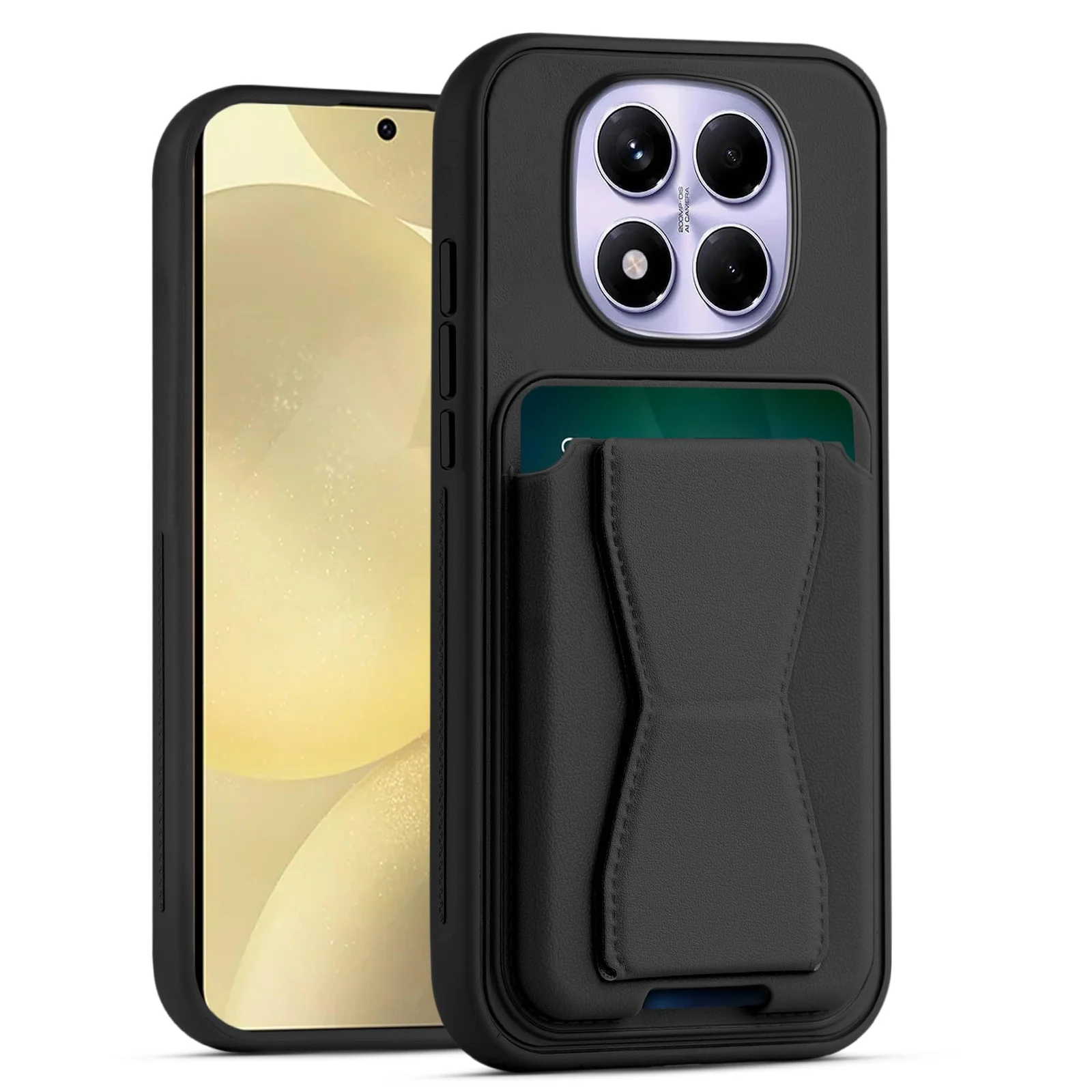 DL3 Mobilak Leather Wallet Case Compatible with Xiaomi Redmi Note 15 Pro 4G, Leather Back Cover With TPU Frame, Shockproof Protective Phone Case with Card Holder Stand