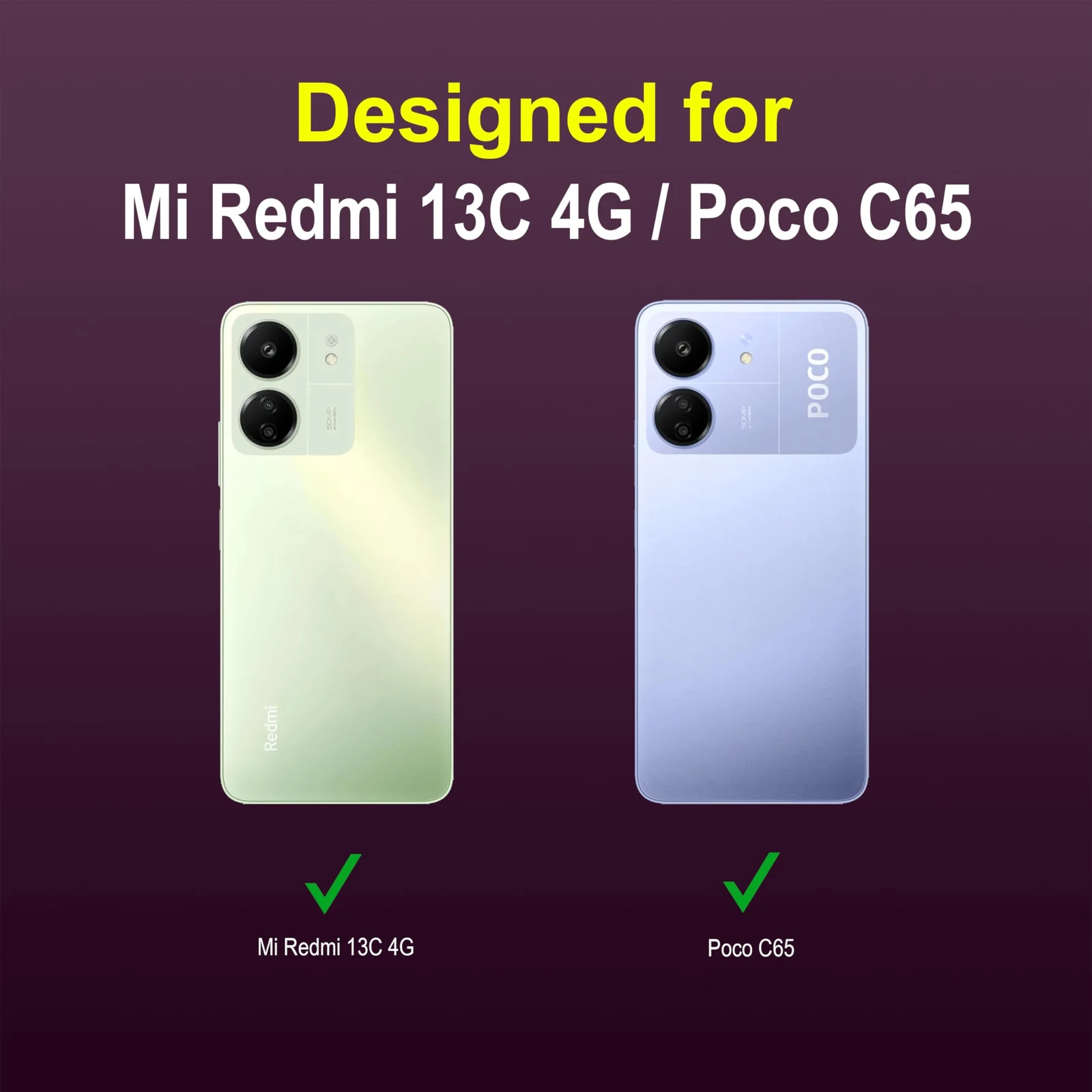 DL3 Mobilak Soft Silicone Protective Case for Xiaomi Redmi 13C 4G with Camera Protection and Shockproof Design - Purple